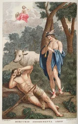 Mercury Puts Argus to Sleep, illustration from Ovid